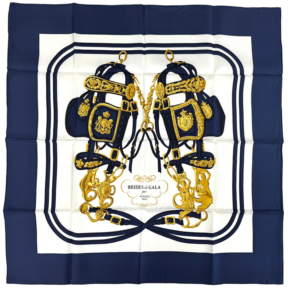 HERMES Blue Silk Scarf